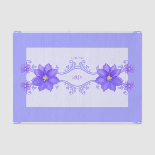 Papier Mousseline Un Cadeau De Vos Initiales Papier Tissu (Recto)