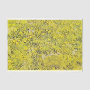 Papier Mousseline Un champ de fleurs jaunes de Vincent Van Gogh