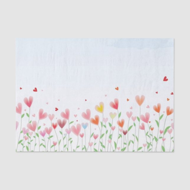 Papier Mousseline Un champ des coeurs (Recto)