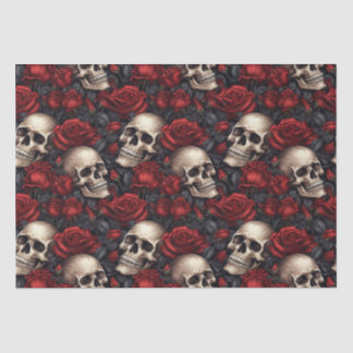 Papier Mousseline Un crâne et une série Rose 10