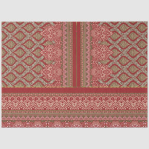 Papier Mousseline un design motif rouge et beige_