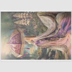 Papier Mousseline Un Gala de jardin, une femme avec un Parasol