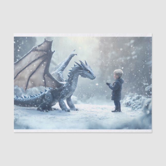 Papier Mousseline Un garçon rencontre Dragon (Recto)