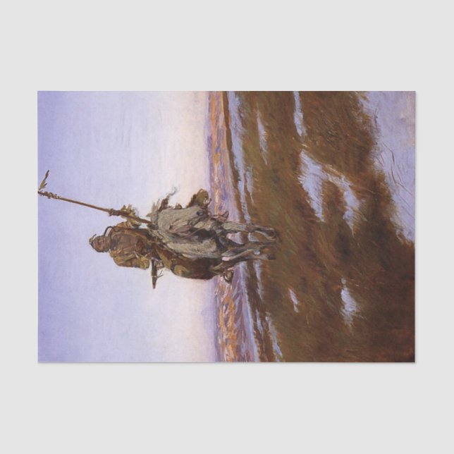 Papier Mousseline "Un Indien cri" Art Cowboy de Charles Russell (Recto)