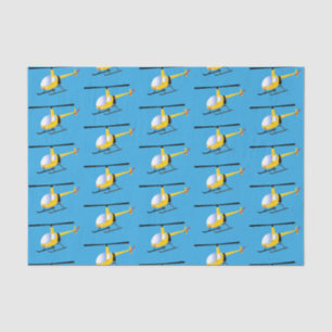 Papier Mousseline Un joli hélicoptère de dessin animé jaune