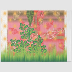 Papier Mousseline un miroir et quelques plantes