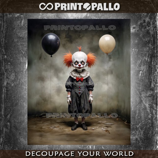 Papier Mousseline Un petit clown vous demande de choisir un ballon (Créateur téléchargé)