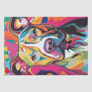Papier Mousseline Un Pitbull Pop Art brillant et audacieux Découpage