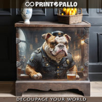 Un policier bouledogue anglais dans un pub de Chic