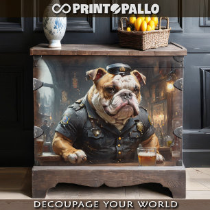 Papier Mousseline Un policier bouledogue anglais dans un pub de Chic