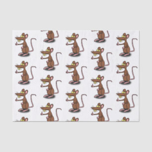 Papier Mousseline Un rat brun mignon pouce vers le haut dessin animé