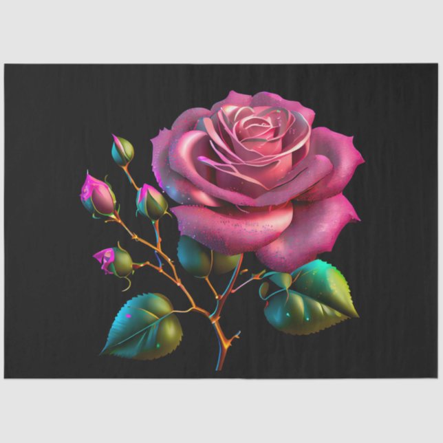 Papier Mousseline Un Rose d'aquarelle Clipart Series Design 8 (Recto)