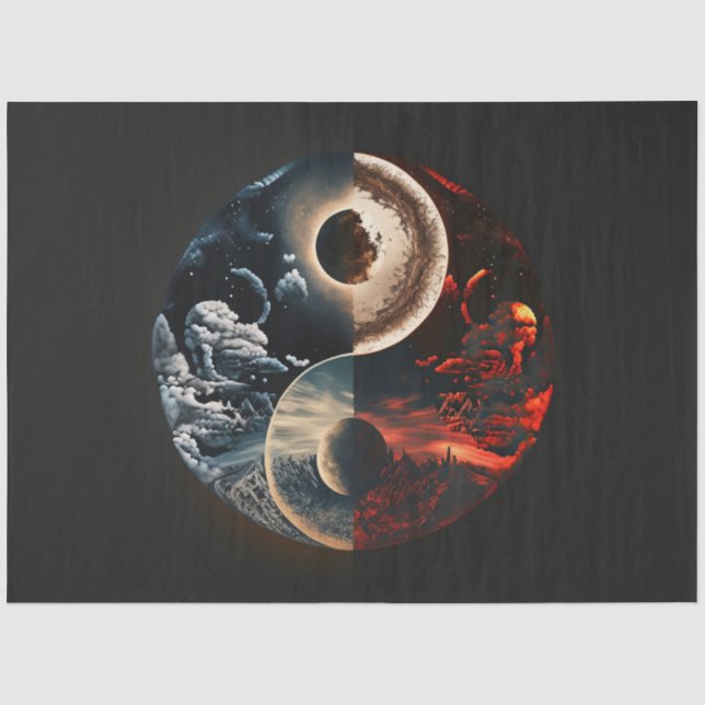 Papier Mousseline Un Ying Abstrait Yang Series Design 11 (Recto)