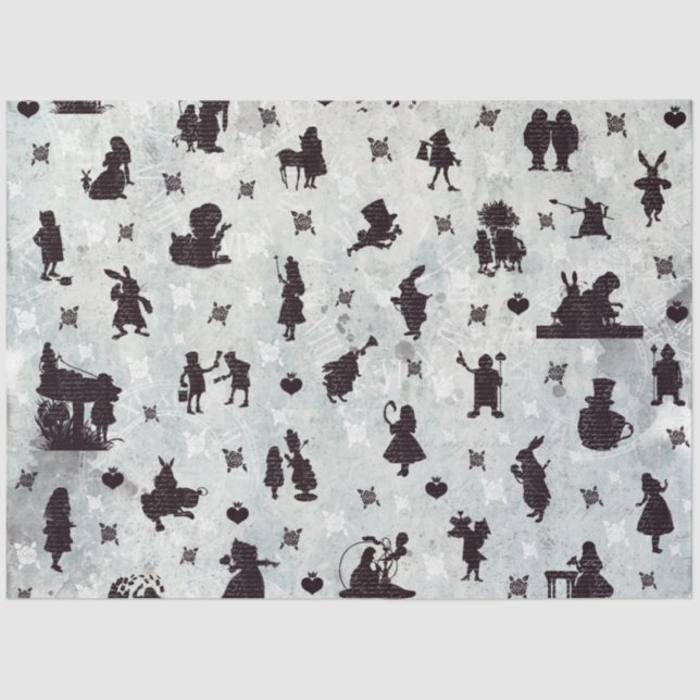 Papier Mousseline Une Alice Bleue au pays des merveilles Conception  (Recto)