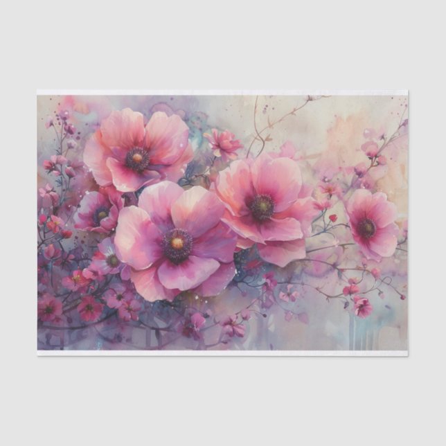 Papier Mousseline Une émeute colorée de fleurs (Recto)