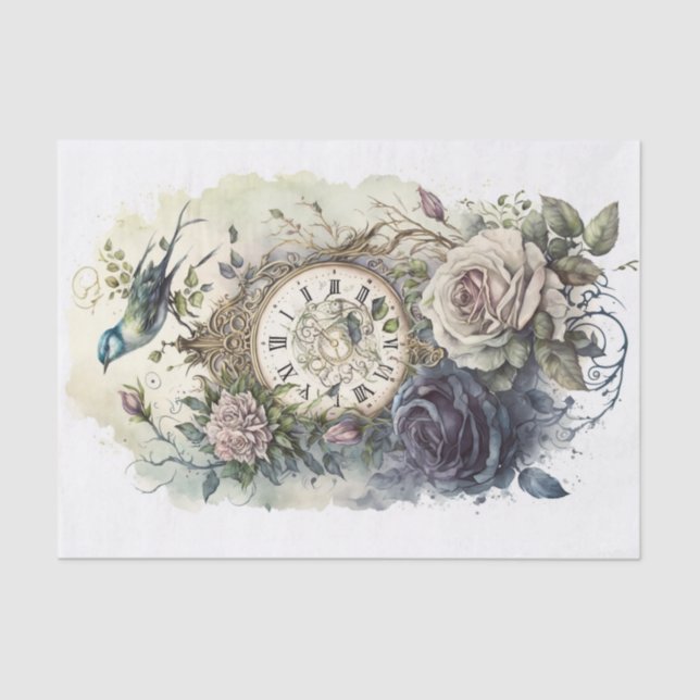 Papier Mousseline Une étude en Rose et temps 2 (Recto)