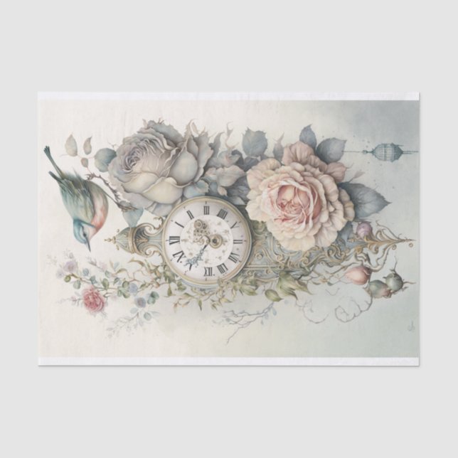 Papier Mousseline Une étude en Rose et temps 4 (Recto)