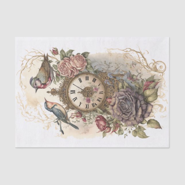 Papier Mousseline Une étude en Rose et temps 6 (Recto)