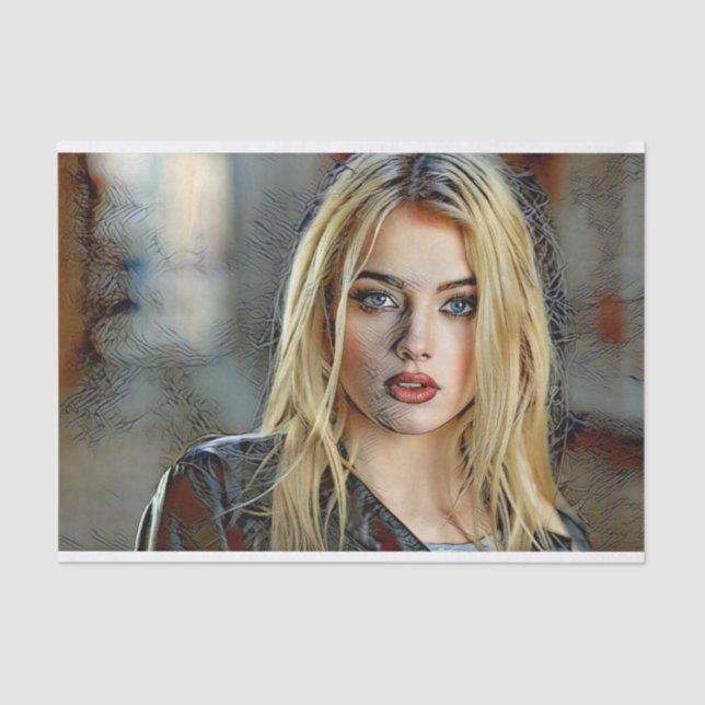 Papier Mousseline Une femme moderne moitié illustration papier papie (Recto)