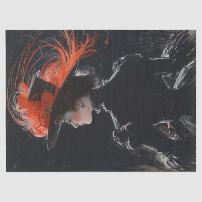 Papier Mousseline Une femme victorienne dans une page de découpage V (Recto)