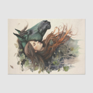 Papier Mousseline Une fille et son cheval