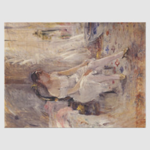 Papier Mousseline Une fille qui met sur ses bas (par Berthe Morisot)
