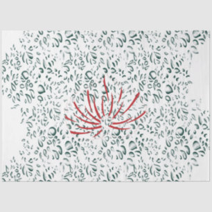 Papier Mousseline une fleur rouge sur un arrière - plan noir