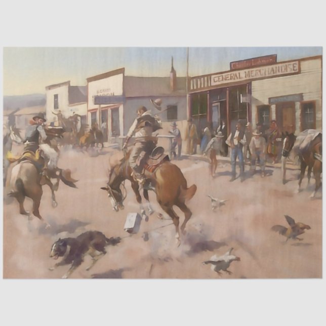 Papier Mousseline "Une journée tranquille à Utica" par Charles M Rus (Recto)