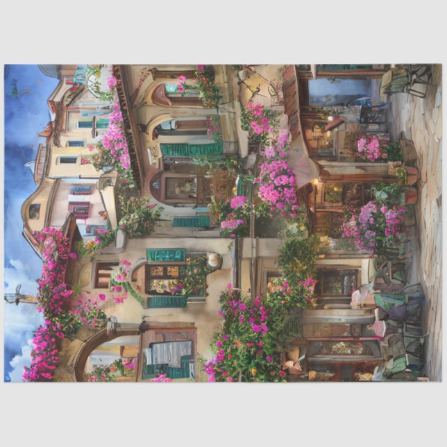 Papier Mousseline Une scène de rue italienne Ephemera Design Series  (Recto)