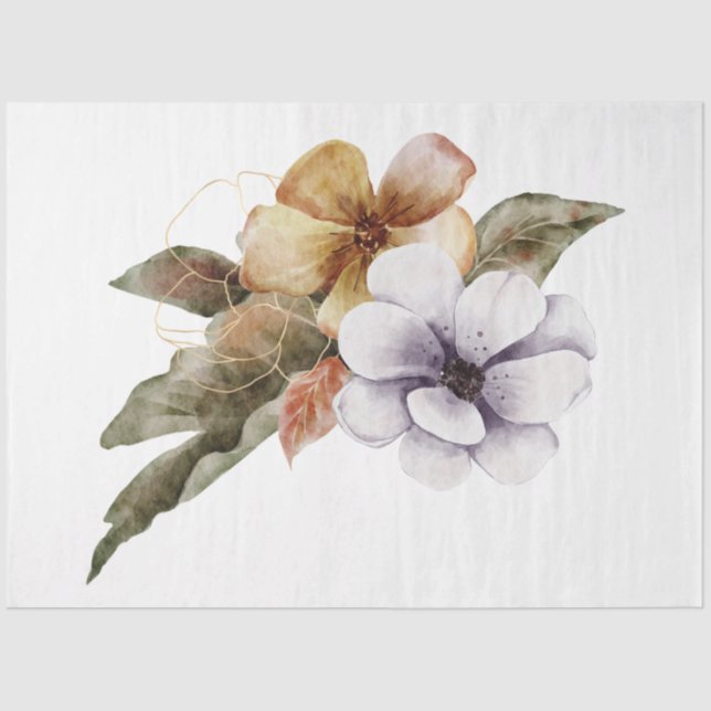 Papier Mousseline Une série animale d'automne et florale 14 (Recto)