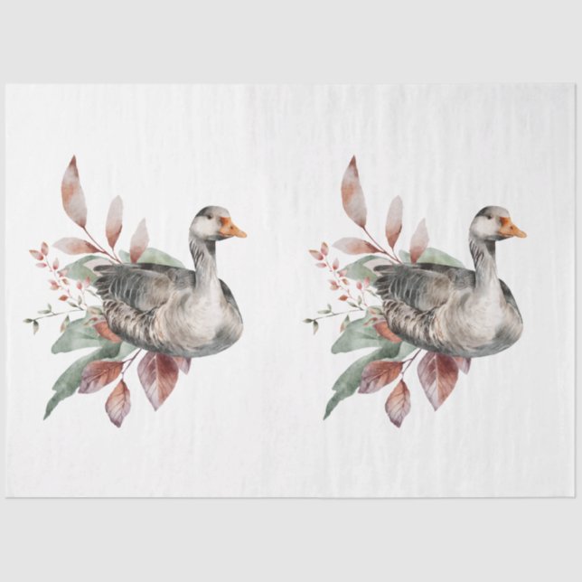 Papier Mousseline Une série animale d'automne et florale 49 (Recto)