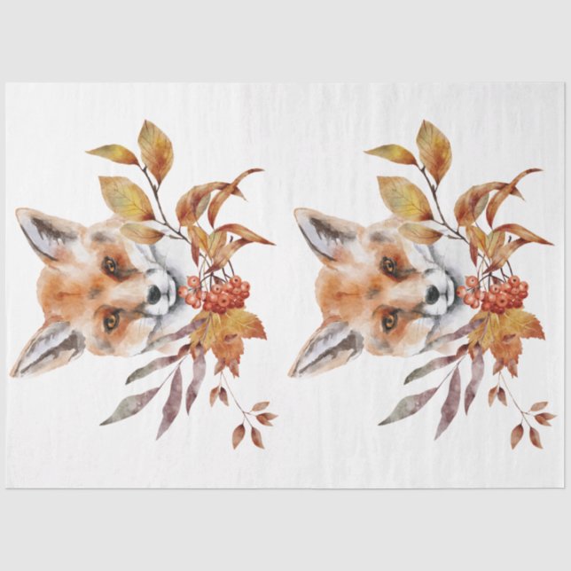 Papier Mousseline Une série animale d'automne et florale Design 38 (Recto)