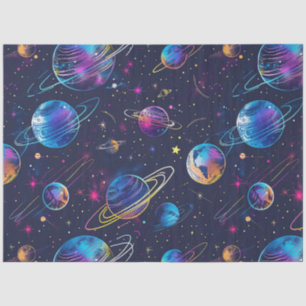 Papier Mousseline Une série Cosmos Néon Design 9