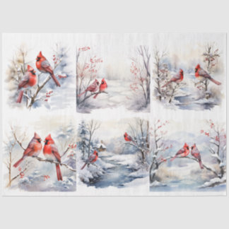 Papier Mousseline Une série de cardinaux d'hiver 7
