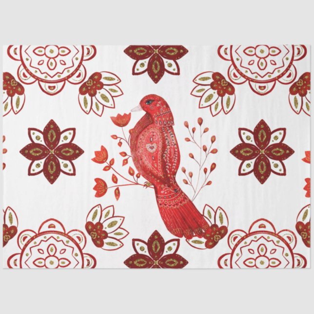 Papier Mousseline Une série de carreaux nordiques de Noël Design 20 (Recto)