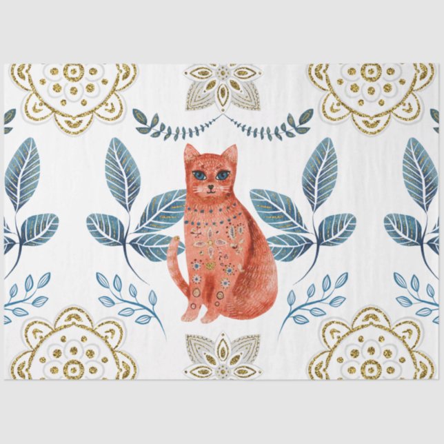 Papier Mousseline Une série de carreaux nordiques de Noël Design 21 (Recto)