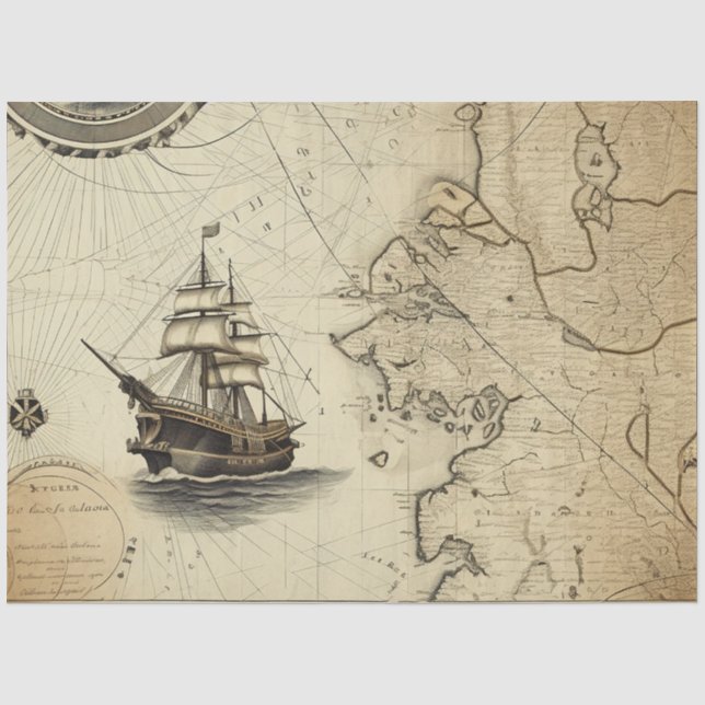 Papier Mousseline Une série de cartes nautiques 10 (Recto)