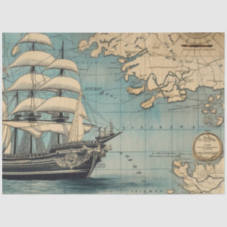 Papier Mousseline Une série de cartes nautiques Design 4