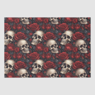 Papier Mousseline Une série de crânes et de roses Design 10