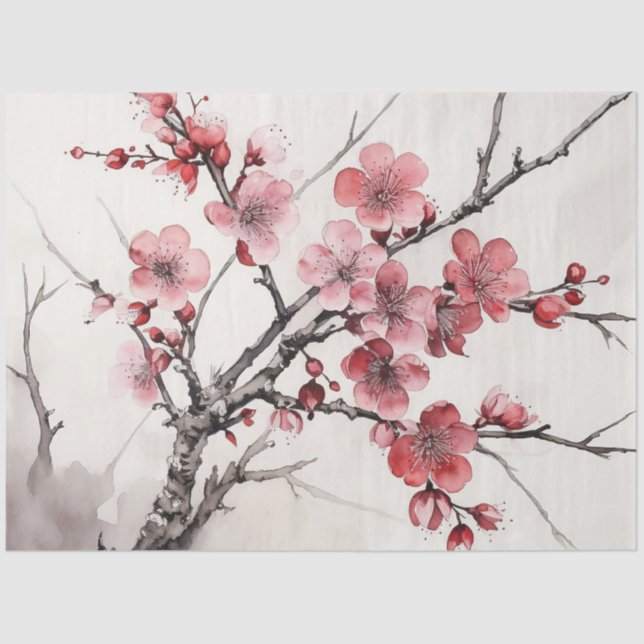 Papier Mousseline Une série de design en fleurs de cerise 11 (Recto)