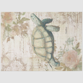 Papier Mousseline Une série de dessins de tortues vintage #8