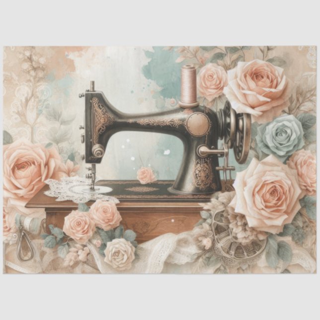 Papier Mousseline Une série de machines à coudre florales Conception (Recto)