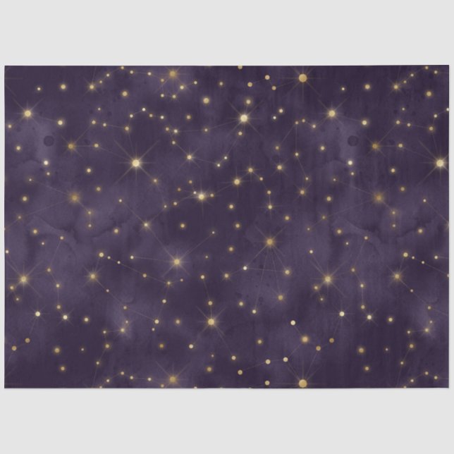 Papier Mousseline Une série de nuit violette étoilée 4 (Recto)