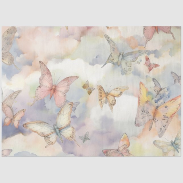 Papier Mousseline Une série de papillons célestes 9 (Recto)