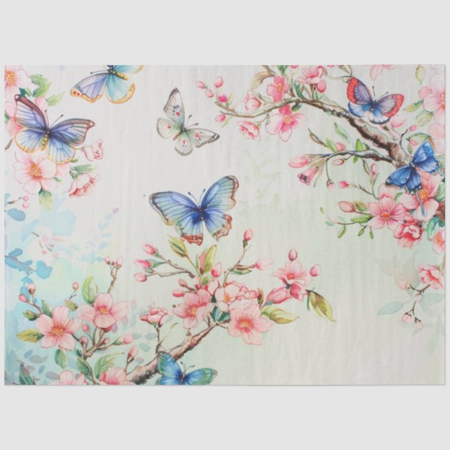 Papier Mousseline Une série de papillons de printemps #8 (Recto)