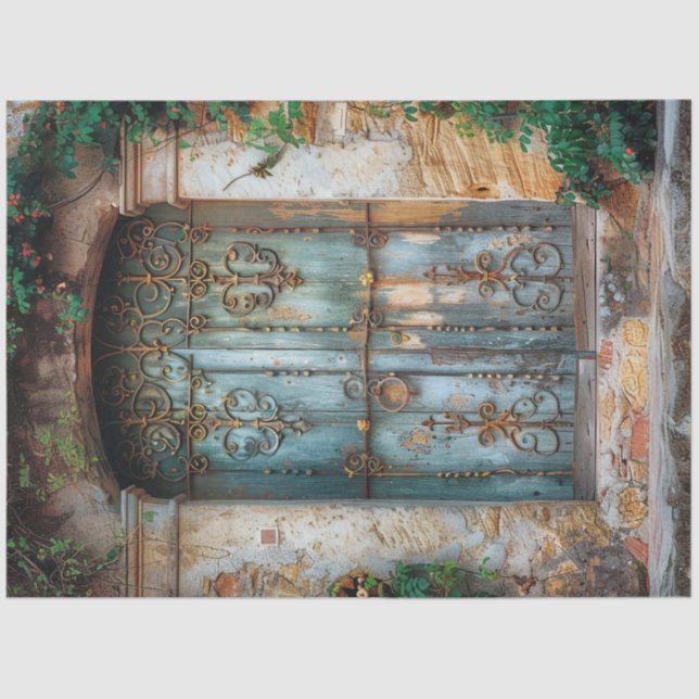 Papier Mousseline Une série de portes italienne rustique #5 (Recto)