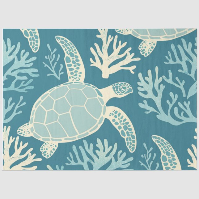 Papier Mousseline Une série de tortues marines7 (Recto)