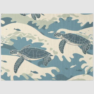 Papier Mousseline Une série de tortues marines Design 3