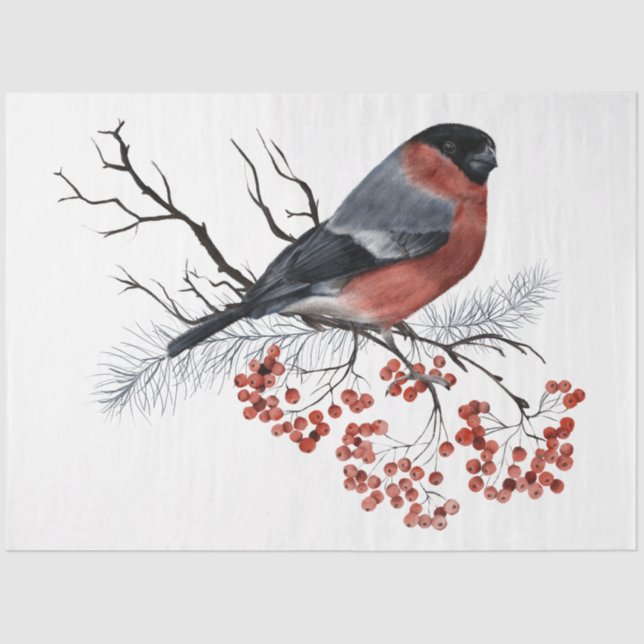 Papier Mousseline Une série d'oiseaux de Noël 7 (Recto)