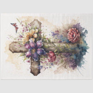 Papier Mousseline Une série Floral Cross 9